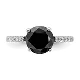 Cheryl M Sterling Silver Rhodium-plated Polished Black and White CZ Ring - QC-2B9CA8C8-2068