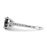 Cheryl M Sterling Silver Rhodium-plated Polished Black and White CZ Ring - QC-B96751A0-8646