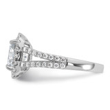 Cheryl M Sterling Silver Rhodium-plated Polished Cushion-cut CZ Halo Ring - QC-F0A72EDE-9891