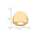 14k 18.0x17.5mm Open Back Mens Signet Ring