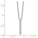 Cheryl M Sterling Silver Rhodium-plated Polished CZ Bar Necklace - QC-C6DA0F81-5662