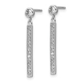 Cheryl M Sterling Silver Rhodium-plated Polished CZ Bar Post Dangle Earrings - QC-0F8821D8-7666