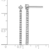 Cheryl M Sterling Silver Rhodium-plated Polished CZ Bar Post Dangle Earrings - QC-5C7BBA4D-9453