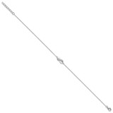 Cheryl M Sterling Silver Rhodium-plated Polished CZ Infinity 9.5 Inch with 1 Inch Extension Anklet
