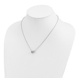 Cheryl M Sterling Silver Rhodium-plated Polished CZ Interlocking Circles 16 Inch with 2 Inch Extension Necklace