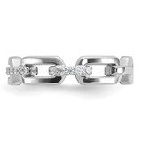 Cheryl M Sterling Silver Rhodium-plated Polished CZ Link Ring - QC-7C76BFCF-6500
