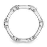 Cheryl M Sterling Silver Rhodium-plated Polished CZ Link Ring - QC-BADFE8CA-8625
