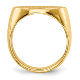 14k 19.0x13.0mm Closed Back Mens Signet Ring