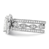 Cheryl M Sterling Silver Rhodium-plated Polished CZ Teardrop Halo 3 Ring Set - QC-712B6E7C-2735