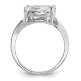 Cheryl M Sterling Silver Rhodium-plated Polished Double Pear CZ Ring - QC-CAE847D8-2090