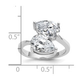 Cheryl M Sterling Silver Rhodium-plated Polished Double Pear CZ Ring - QC-CAE847D8-2090