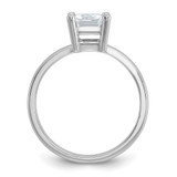 Cheryl M Sterling Silver Rhodium-plated Polished Emerald-cut CZ Ring - QC-03BEA2A1-2292