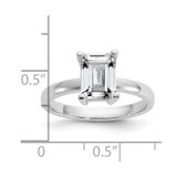 Cheryl M Sterling Silver Rhodium-plated Polished Emerald-cut CZ Ring - QC-03BEA2A1-2292