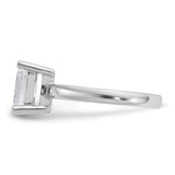 Cheryl M Sterling Silver Rhodium-plated Polished Emerald-cut CZ Ring - QC-56E5F8CA-3387