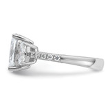 Cheryl M Sterling Silver Rhodium-plated Polished Fancy 3-Stone Oval CZ Ring - QC-16B0468A-1513
