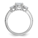 Cheryl M Sterling Silver Rhodium-plated Polished Fancy 3-Stone Oval CZ Ring - QC-C96E7A97-9445