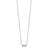 Cheryl M Sterling Silver Rhodium-plated Polished Fancy CZ Bar Necklace