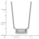Cheryl M Sterling Silver Rhodium-plated Polished Fancy CZ Bar Necklace