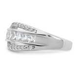 Cheryl M Sterling Silver Rhodium-plated Polished Fancy CZ Ring - QC-1F195B3C-4198