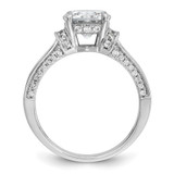 Cheryl M Sterling Silver Rhodium-plated Polished Fancy CZ Ring - QC-D258E012-7042