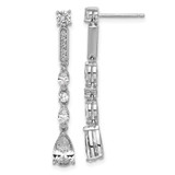 Cheryl M Sterling Silver Rhodium-plated Polished Fancy CZ Teardrop Post Dangle Earrings - QC-39FED9B7-3091