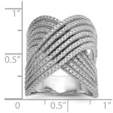 Cheryl M Sterling Silver Rhodium-plated Polished Fancy CZ X Ring - QC-88D80585-6233