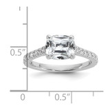 Cheryl M Sterling Silver Rhodium-plated Polished Fancy East-West Cushion-cut CZ Ring - QC-9B279628-2714