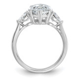 Cheryl M Sterling Silver Rhodium-plated Polished Fancy Marquise & Hearts CZ Ring - QC-D0E7851D-3416