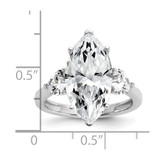 Cheryl M Sterling Silver Rhodium-plated Polished Fancy Marquise & Hearts CZ Ring - QC-F5F9DFCD-3449