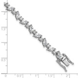 Cheryl M Sterling Silver Rhodium-plated Polished Fancy Marquise CZ Bracelet