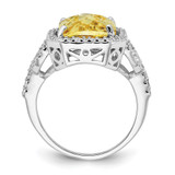 Cheryl M Sterling Silver Rhodium-plated Polished Fancy Yellow and White CZ Ring - QC-6B0BF53F-5131
