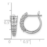 Cheryl M Sterling Silver Rhodium-plated Polished Graduated CZ Hinged Round Hoop Earrings