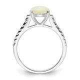 Cheryl M Sterling Silver Rhodium-plated Polished Lab Created Opal and CZ Ring - QC-B397CEF8-6004