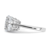 Cheryl M Sterling Silver Rhodium-plated Polished Oval CZ 3-Stone Ring - QC-14103BF3-5485