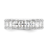 Cheryl M Sterling Silver Rhodium-plated Polished Oval CZ Eternity Ring - QC-B01AC455-7406