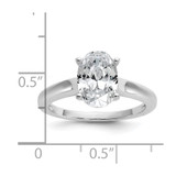 Cheryl M Sterling Silver Rhodium-plated Polished Oval CZ Ring - QC-4E93EE79-2371