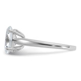 Cheryl M Sterling Silver Rhodium-plated Polished Oval CZ Ring - QC-E2D7A275-5423