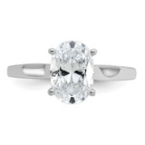 Cheryl M Sterling Silver Rhodium-plated Polished Oval CZ Ring - QC-E2D7A275-5423