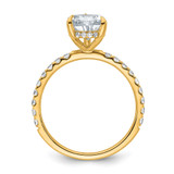 14k 2 5/8 carat Certified Lab Grown Diamond VS+ F+ Pear Complete Solitaire with Flair Engagement Ring