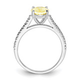 Cheryl M Sterling Silver Rhodium-plated Polished Oval Yellow and White CZ Ring - QC-EF94BDDB-7541