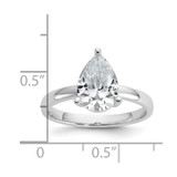 Cheryl M Sterling Silver Rhodium-plated Polished Pear CZ Ring - QC-1FF1115E-9941