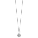Cheryl M Sterling Silver Rhodium-plated Polished Vibrant CZ Teardrop Necklace
