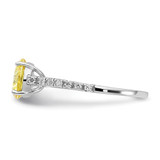 Cheryl M Sterling Silver Rhodium-plated Polished Yellow and White CZ Ring - QC-1794672B-6145