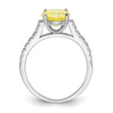 Cheryl M Sterling Silver Rhodium-plated Polished Yellow and White CZ Ring - QC-1BA1FB88-8793