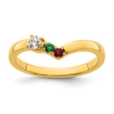 14k 2 Birthstone with Diamond  Mother's Ring Semi-mount