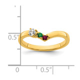 14k 2 Birthstone with Diamond  Mother's Ring Semi-mount