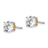 Cheryl M Sterling Silver Rhodium-plated with Gold-plated Accent XO Brilliant-cut 6.5mm CZ Stud Post Earrings