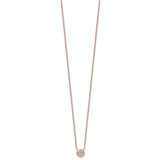 Cheryl M Sterling Silver Rose Gold-plated Polished CZ Cluster Circle 16 Inch with 2 Inch Extension Necklace