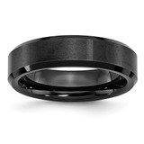 Chisel Black Ceramic Beveled Edge 6mm Brushed and Polished Band - CE-212B8942-5733
