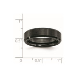 Chisel Black Ceramic Beveled Edge 6mm Brushed and Polished Band - CE-4301E3B8-5455